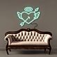 Herz mit Flügeln und Heiligenschein durchbohrt von Pfeil LED-Neonschild Wohnzimmer Schlafzimmer