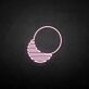 Abstrakte Sonne im Retro-Stil als LED-Neonschild