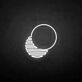 Abstrakte Sonne im Retro-Stil als LED-Neonschild