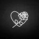 Rosenherz als LED-Neonschild