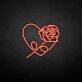 Rosenherz als LED-Neonschild