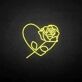Rosenherz als LED-Neonschild