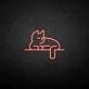 Entspannte Katze als LED-Neonschild