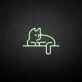 Entspannte Katze als LED-Neonschild