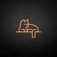 Entspannte Katze als LED-Neonschild