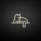 Entspannte Katze als LED-Neonschild