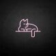 Entspannte Katze als LED-Neonschild