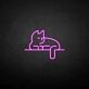 Entspannte Katze als LED-Neonschild
