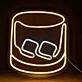 Whiskyglas mit Eiswürfeln LED-Neonschild Bar Wohnzimmer