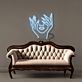 Gesicht mit Händen Linienkunst LED-Neonschild Wohnzimmer Studio