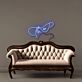 Abstraktes Gesicht mit Hut und Hand LED-Neonschild Wohnzimmer Atelier