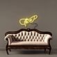 Abstraktes Gesicht mit Hut und Hand LED-Neonschild Wohnzimmer Atelier