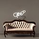 Abstraktes Gesicht mit Hut und Hand LED-Neonschild Wohnzimmer Atelier
