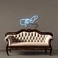 Abstraktes Gesicht mit Hut und Hand LED-Neonschild Wohnzimmer Atelier