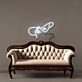 Abstraktes Gesicht mit Hut und Hand LED-Neonschild Wohnzimmer Atelier