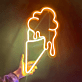 Eiswaffel mit Kugeln LED-Neonschild für Café Eisdiele