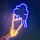 Eiswaffel mit Kugeln LED-Neonschild für Café Eisdiele