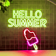 HELLO SUMMER LED-Neonschild für Wohnzimmer und Café