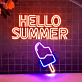 HELLO SUMMER LED-Neonschild für Wohnzimmer und Café