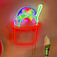 Eisbecher mit Streuseln LED-Neonschild für Eisdiele Café