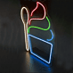 Eisbecher mit Löffel LED-Neonschild für Eiscafé Imbiss