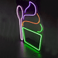 Eisbecher mit Löffel LED-Neonschild für Eiscafé Imbiss