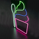 Eisbecher mit Löffel LED-Neonschild für Eiscafé Imbiss