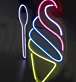 Eiscreme mit Löffel LED-Neonschild für Café Eisdiele