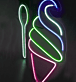 Eiscreme mit Löffel LED-Neonschild für Café Eisdiele