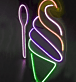 Eiscreme mit Löffel LED-Neonschild für Café Eisdiele