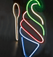 Eiscreme mit Löffel LED-Neonschild für Café Eisdiele