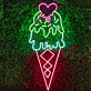 Eiswaffel mit Herz LED-Neonschild für Café und Eisdiele