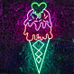 Eiswaffel mit Herz LED-Neonschild für Café und Eisdiele