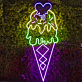 Eiswaffel mit Herz LED-Neonschild für Café und Eisdiele