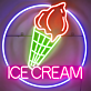 ICE CREAM LED-Neonschild mit Eistüten-Motiv