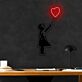 Mädchen mit Herzluftballon LED-Neonschild Wohnzimmer Schlafzimmer
