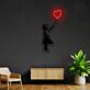 Mädchen mit Herzluftballon LED-Neonschild Wohnzimmer Schlafzimmer