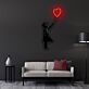 Mädchen mit Herzluftballon LED-Neonschild Wohnzimmer Schlafzimmer
