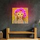 Frau mit pinken Haaren im Pop-Art Stil LED-Neonschild für Wohnzimmer Kunstgalerie