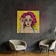 Frau mit pinken Haaren im Pop-Art Stil LED-Neonschild für Wohnzimmer Kunstgalerie