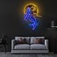 springender Wal vor Mond LED-Neonschild Wohnzimmer Büro