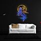 springender Wal vor Mond LED-Neonschild Wohnzimmer Büro