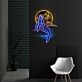 springender Wal vor Mond LED-Neonschild Wohnzimmer Büro