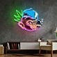 Affenkopf mit Basecap und Zigarette LED-Neonschild Wohnzimmer Bar