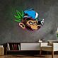 Affenkopf mit Basecap und Zigarette LED-Neonschild Wohnzimmer Bar