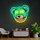 Bärengesicht mit Kette LED-Neonschild Wohnzimmer Gamingzimmer