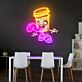 Kaffeebecher mit Comicgesicht LED-Neonschild für Café Küche