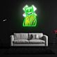 Figur mit Kapuzenpullover und X-Augen LED-Neonschild Wohnzimmer Gamingzimmer