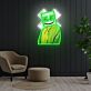 Figur mit Kapuzenpullover und X-Augen LED-Neonschild Wohnzimmer Gamingzimmer