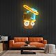 Comic-Holzstamm mit Axt LED-Neonschild Gamingzimmer Wohnzimmer